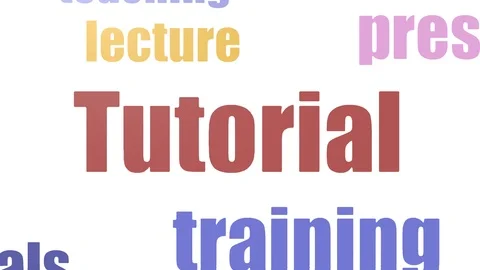 Tutorial Word Cloud Animated On White Background Stock Footage 107233662