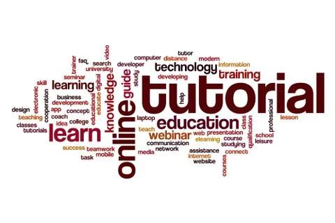 Tutorial word cloud concept Stock Illustration