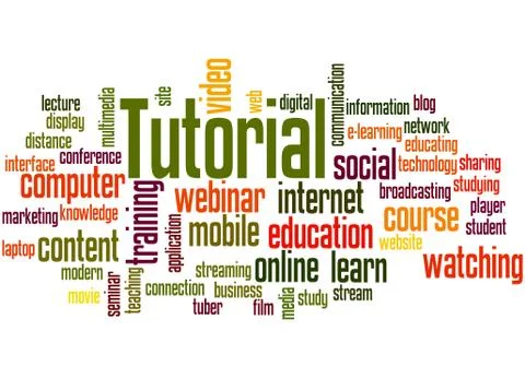Tutorial word cloud concept Stock Illustration