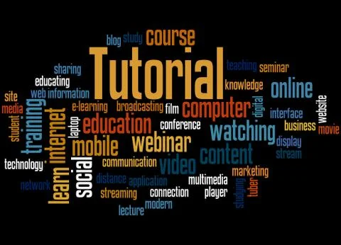 Tutorial word cloud concept 스톡 일러스트