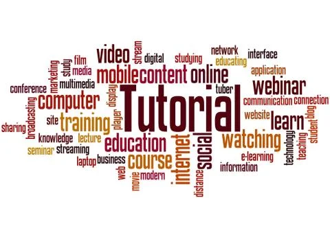 Tutorial word cloud concept Stock Illustration