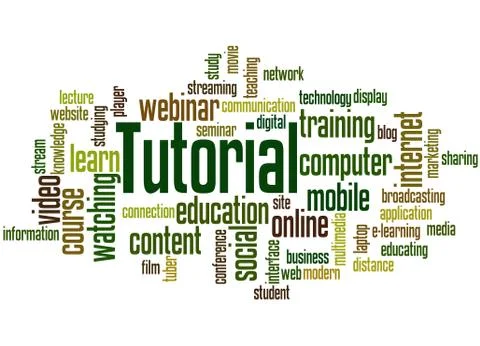 Tutorial word cloud concept Stock Illustration
