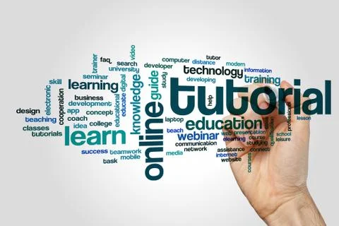 Tutorial word cloud concept Stock Photos