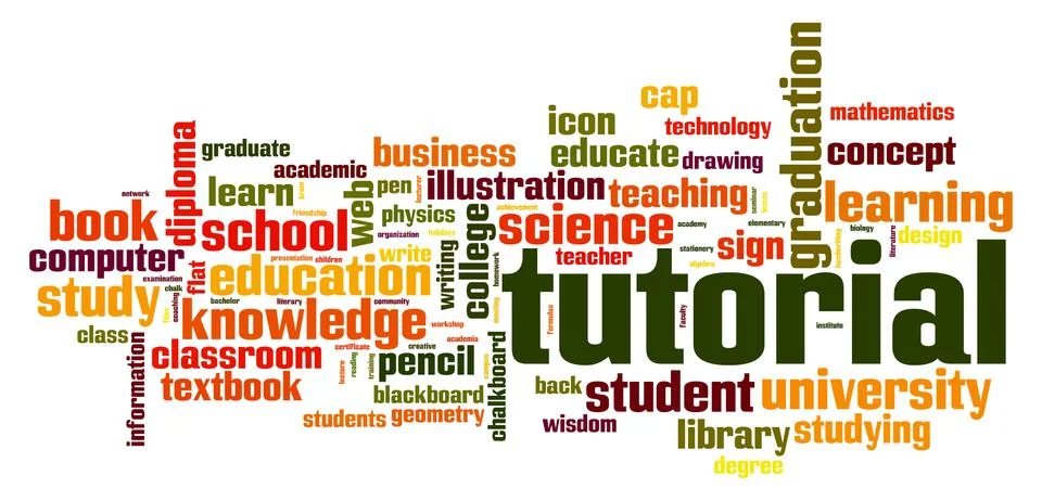 Tutorial word cloud Illustrazione stock