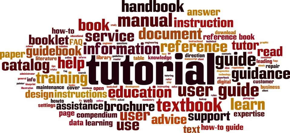 Tutorial word cloud Stock Illustration