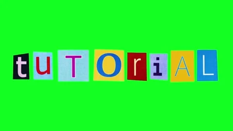 Tutorial word made of rectangle bright stickers with printed colorful letters Stock Footage 316001483