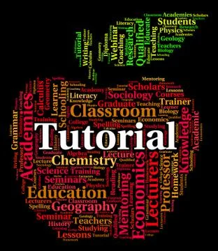 Tutorial Word Represents Online Tutorials And Develop 스톡 일러스트