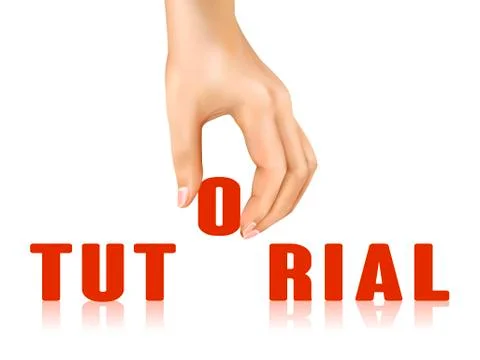 Tutorial word taken away by hand 스톡 일러스트