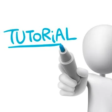 Tutorial word written by 3d man Stock Illustration