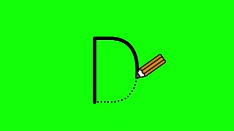 Tutorial for writing English alphabet. Trace the letter D Stock Footage 157639133