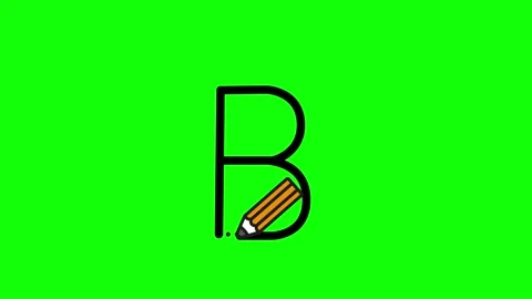 Tutorial for writing English alphabet. Trace the letter B Stock Footage 157639135