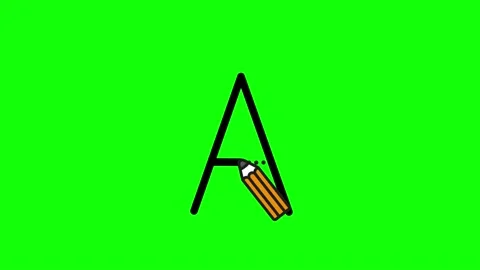 Tutorial for writing English alphabet. Trace the letter A Stockbeeldmateriaal 157639136