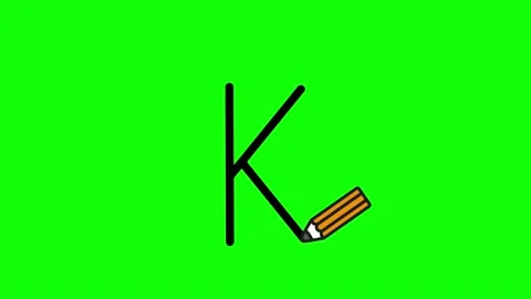 Tutorial for writing English alphabet. Trace the letter K 動画素材 157639155