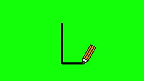 Tutorial for writing English alphabet. Trace the letter L Stock Footage 157639158