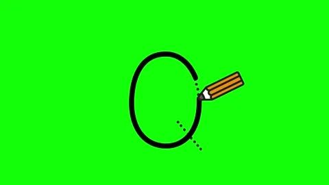 Tutorial for writing English alphabet. Trace the letter q Stock Footage 157639175