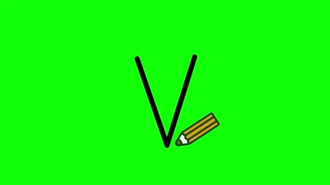 Tutorial for writing English alphabet. Trace the letter v Vídeo Stock 157639192