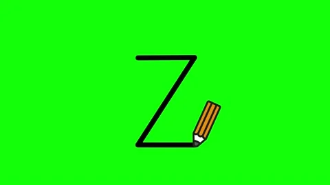 Tutorial for writing English alphabet. Trace the letter z Stock Footage 157639200