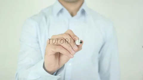 Tutorial, Writing On Screen Stock Photos