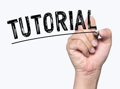 Tutorial written by hand Stock Photos