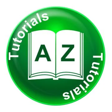 Tutorials badge indicating learn learning and training Stock Illustration