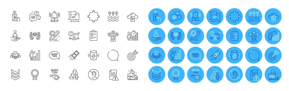 Tutorials, Checklist and Brand line icons pack. For web app. Color icon buttons Illustrazione stock