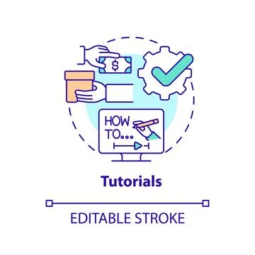 Tutorials concept icon Stock Illustration