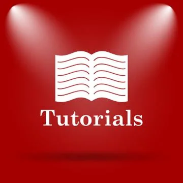 Tutorials icon. Flat icon on red background.. Illustrazione stock