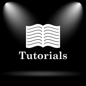 Tutorials icon. Internet button on black background.. Stockillustratie