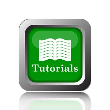 Tutorials icon. Internet button on black background.. Illustrazione stock