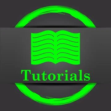 Tutorials icon. Internet button with green on grey background.. Stockillustratie
