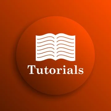 Tutorials icon. Internet button on orange background. Stockillustratie
