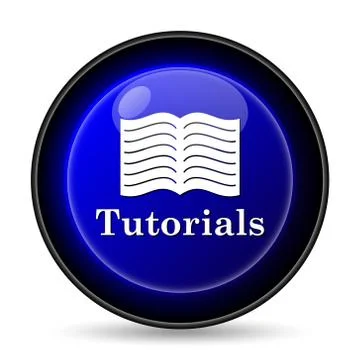 Tutorials icon. internet button on white background.. Illustrazione stock