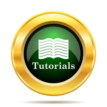 Tutorials icon. Internet button on white background.. Illustrazione stock