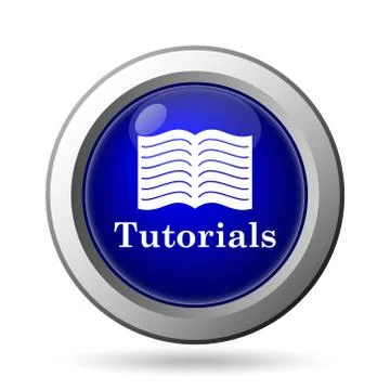 Tutorials icon. Internet button on white background.. Illustrazione stock