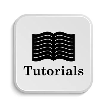 Tutorials icon. Internet button on white  background.. Illustrazione stock