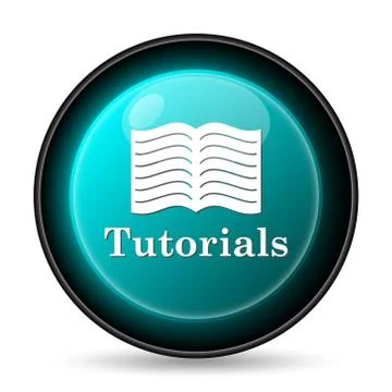Tutorials icon. Internet button on white background.. Illustrazione stock