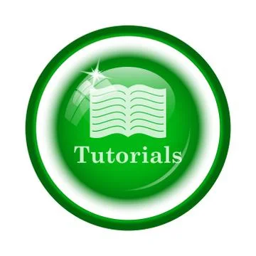 Tutorials icon. Internet button on white background.. Illustrazione stock