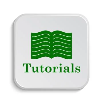 Tutorials icon. Internet button on white background.. Illustrazione stock