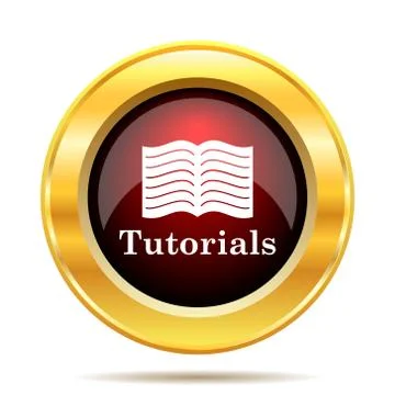 Tutorials icon. Internet button on white background.. Illustrazione stock