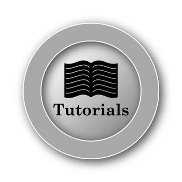 Tutorials icon. Internet button on white background.. Illustrazione stock