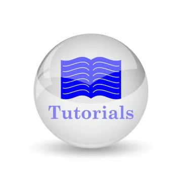 Tutorials icon. Internet button on white background.. Illustrazione stock