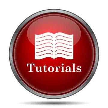Tutorials icon. Internet button on white background.. Illustrazione stock