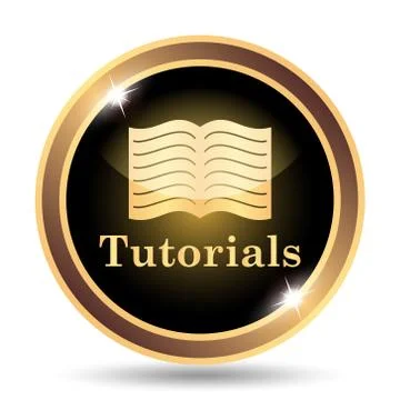 Tutorials icon. Internet button on white background.. Illustrazione stock