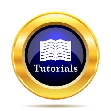 Tutorials icon. Internet button on white background.. Illustrazione stock