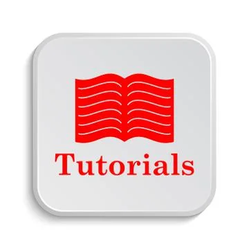 Tutorials icon. Internet button on white background.. Illustrazione stock