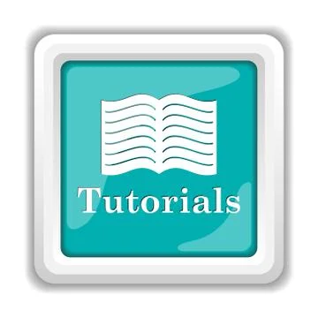 Tutorials icon. Internet button on white background.. Illustrazione stock