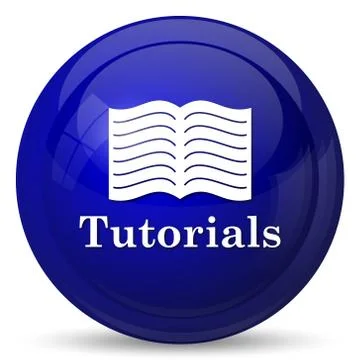 Tutorials icon. Internet button on white background.. Illustrazione stock