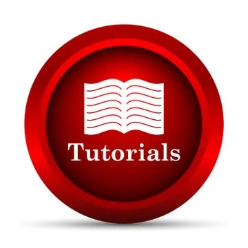 Tutorials icon. Internet button on white background.. Stock Illustration