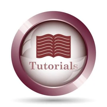 Tutorials icon. Internet button on white background.. Stock Illustration