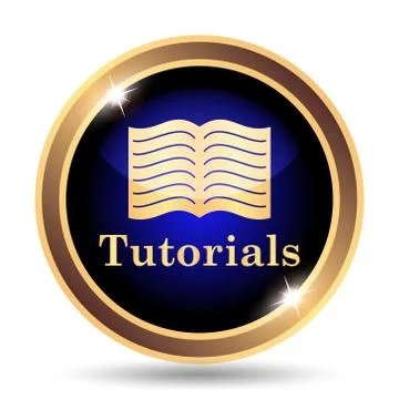 Tutorials icon. Internet button on white background.. Stock Illustration